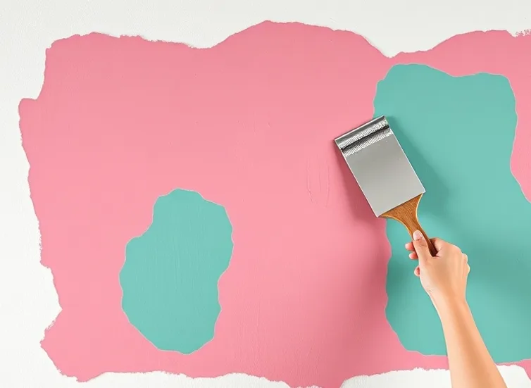 Application d'un enduit décoratif à la lisseuse sur un mur