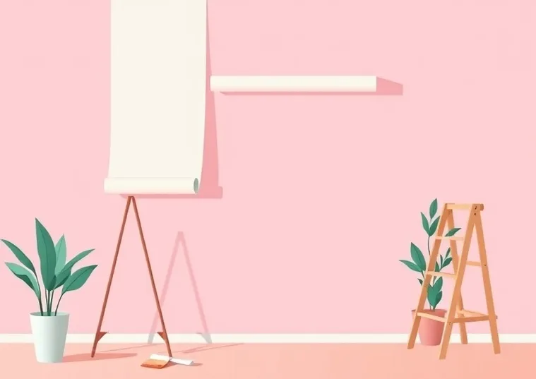 Pose de papier peint, rouleau et brosse à maroufler